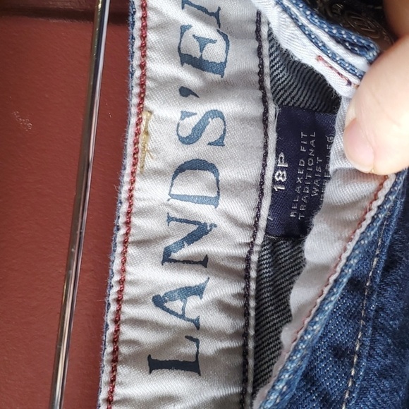 Land's End blue jeans relaxed fit traditional waist size 18P - Picture 4 of 11